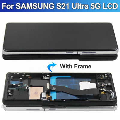 6.8'' Super AMOLED For Samsung Galaxy S21 Ultra 5G Lcd Display Digital Touch Screen For G998F G998B Display With Frame