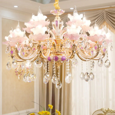 Zinc Alloy Crystal Chandelier Modern Living Room Decoration Chandelier Lighting European Restaurant Bedroom Candle Crystal Lamps