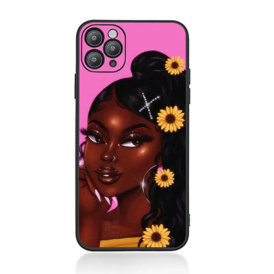 Queen Afro women Black Girl magic Phone Case For iPhone 14 pro max 13 Pro max 12 Pro MAX 11 Pro 6s 7 Plus X XR Soft TPU Cover