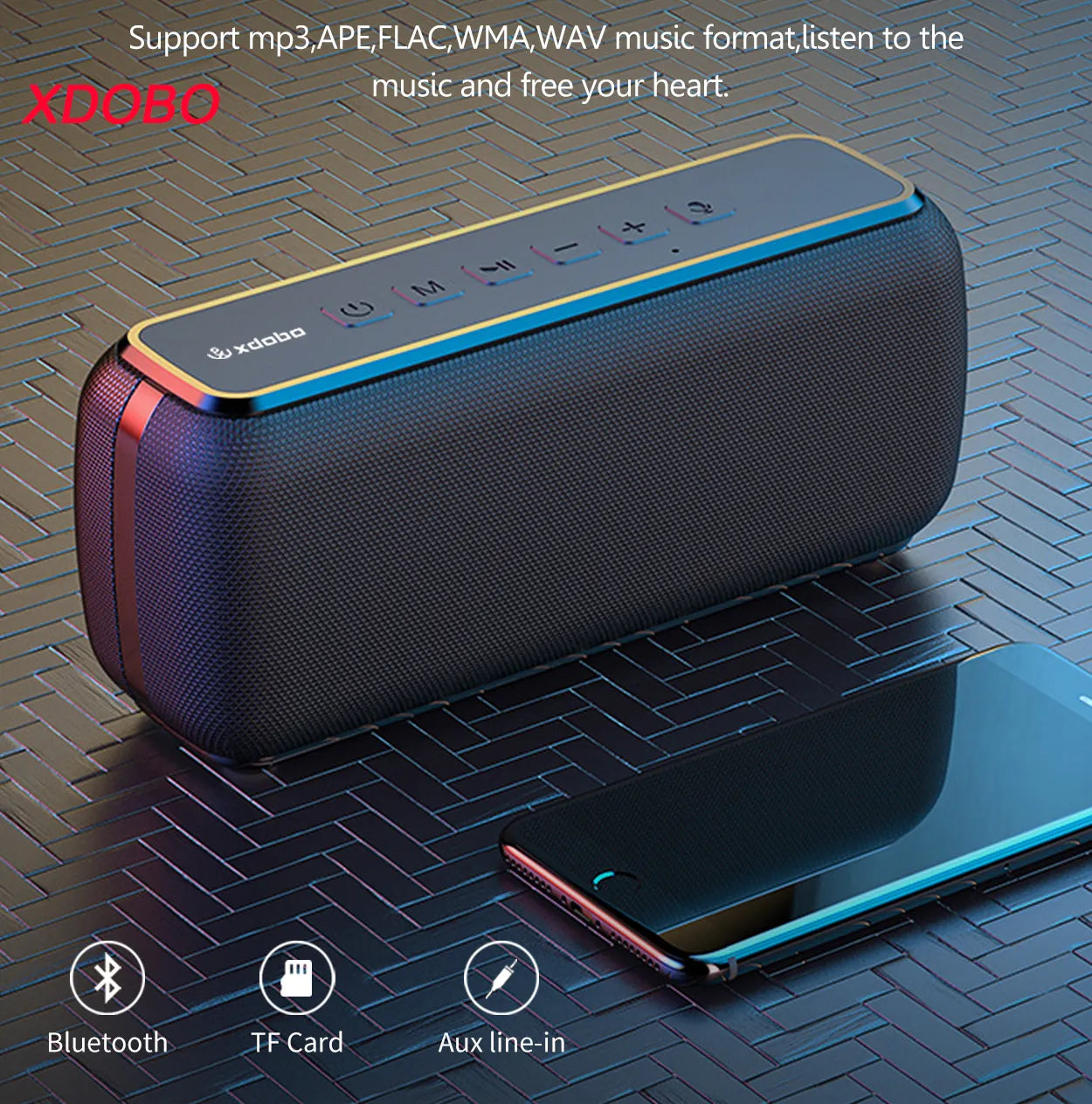 60W Portable Speakers Bass Subwoofer Wireless Waterproof TWS 6600mAh Power Bank Function Suporrt USB/TF/AUX