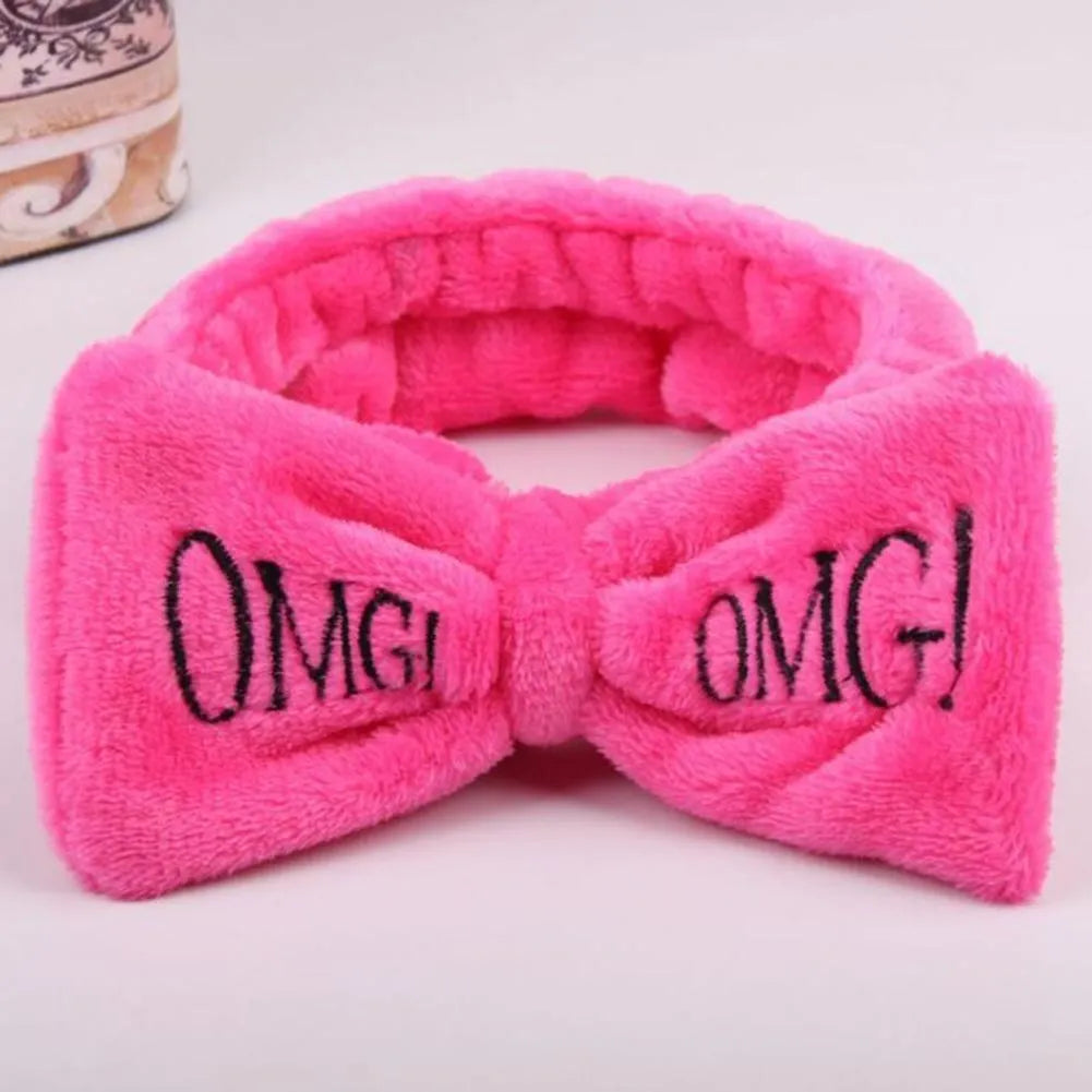 Women Bow Headband Soft Coral Fleece  Hairband Hair Turban Accessories