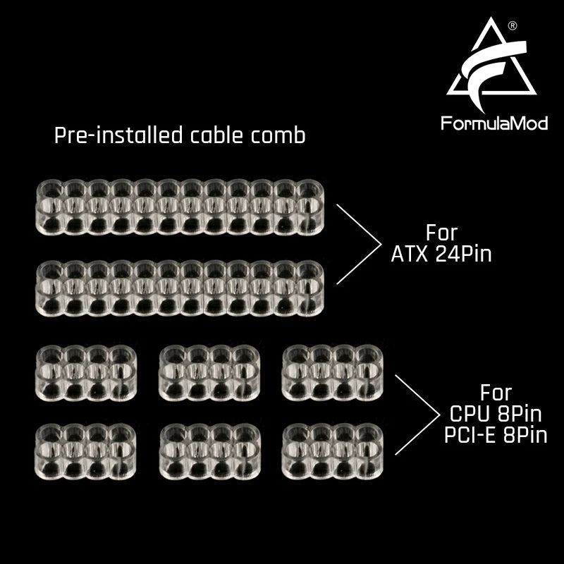 NCK2 Series PSU Extension Cable Kit , Solid Color Cable Mix Combo 300mm ATX24Pin PCI-E8Pin CPU8Pin With Combs