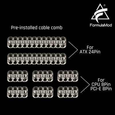 NCK2 Series PSU Extension Cable Kit , Solid Color Cable Mix Combo 300mm ATX24Pin PCI-E8Pin CPU8Pin With Combs