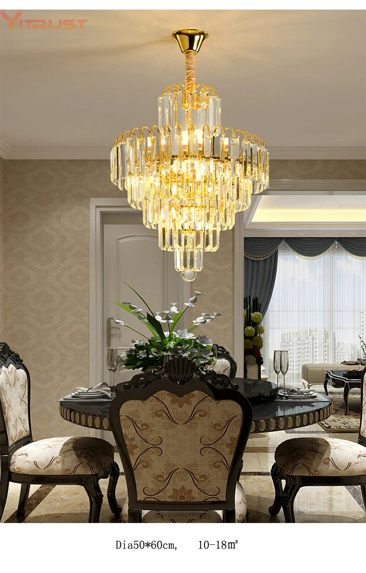 Crystal Chandelier Lighting LED Lamps Lights Chandeliers Living Room Bedroom Dining Restaurant Ceiling Pendant Hanging Lamps