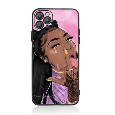 Queen Afro women Black Girl magic Phone Case For iPhone 14 pro max 13 Pro max 12 Pro MAX 11 Pro 6s 7 Plus X XR Soft TPU Cover