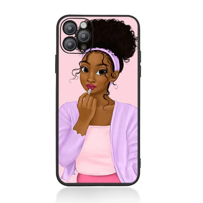 Queen Afro women Black Girl magic Phone Case For iPhone 14 pro max 13 Pro max 12 Pro MAX 11 Pro 6s 7 Plus X XR Soft TPU Cover