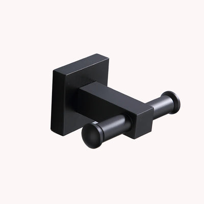 Solid Aluminum Bathroom Hardware Accessories Black Shelf Single Towel Holder Wall Air Blower Rack Toilet Brush Hook