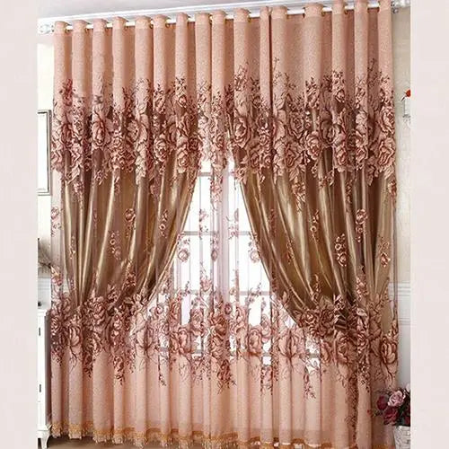 European-style modern luxury curtains Tulle Curtains for Living Room Decoration Modern Chiffon Solid Sheer Voile Kitchen Curtain