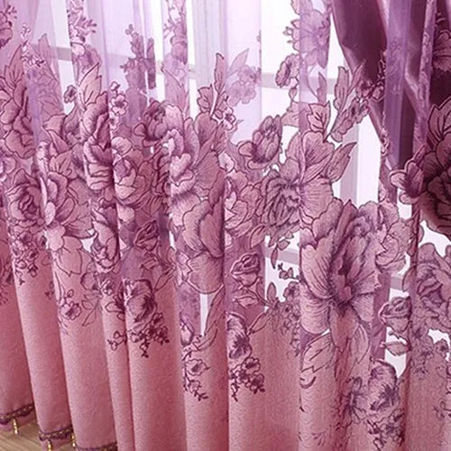 European-style modern luxury curtains Tulle Curtains for Living Room Decoration Modern Chiffon Solid Sheer Voile Kitchen Curtain