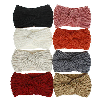 Winter Warm Knitted Knot Cross Headband for Women Autumn Elastic Hair Holder Hair Band Headwear Hair Accessories