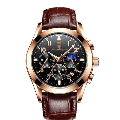 POEDAGAR 2021 Fashion New Mens Watches Sports Leather Watch Waterproof Luminous Top Brand Luxury Quartz Wristwatch with Date