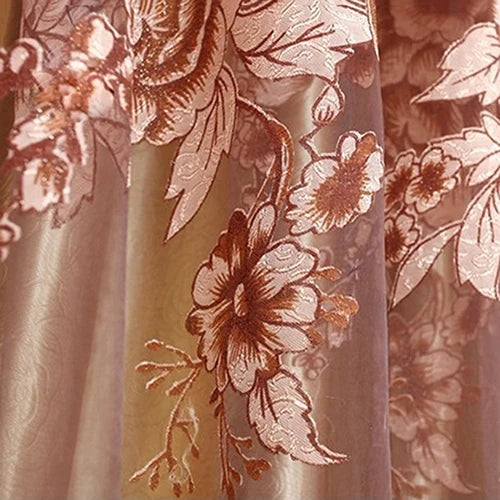 European-style modern luxury curtains Tulle Curtains for Living Room Decoration Modern Chiffon Solid Sheer Voile Kitchen Curtain