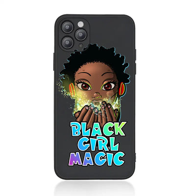 Queen Afro women Black Girl magic Phone Case For iPhone 14 pro max 13 Pro max 12 Pro MAX 11 Pro 6s 7 Plus X XR Soft TPU Cover