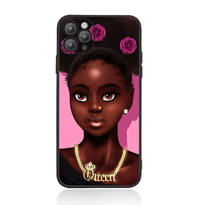 Queen Afro women Black Girl magic Phone Case For iPhone 14 pro max 13 Pro max 12 Pro MAX 11 Pro 6s 7 Plus X XR Soft TPU Cover