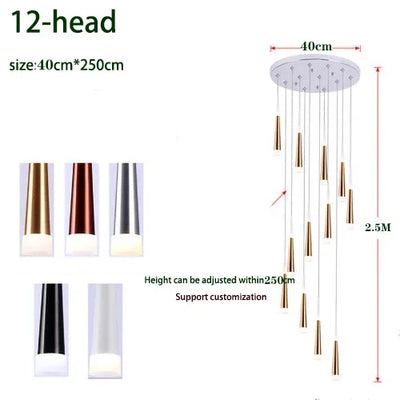 Dimmable Led Chandelier Long Tube Lamp