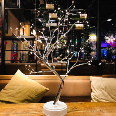 LED Tree Table Light Night Light Adjustable Branch Tabletop Night Lamp DIY Artificial Light with Battery Powered for Party Deco