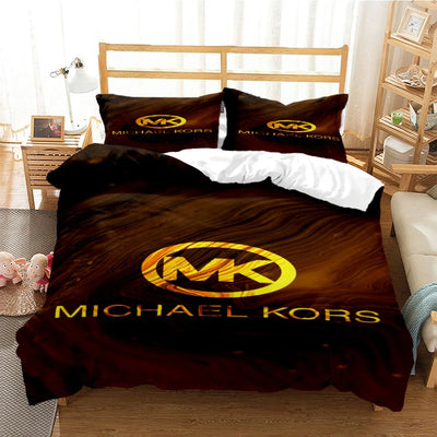 Fashion M-michael-kors Logo Bedding Set 3D Printing Home Decoration Boy Girl King Size Bedding Set Quilt Cover Pillowcas