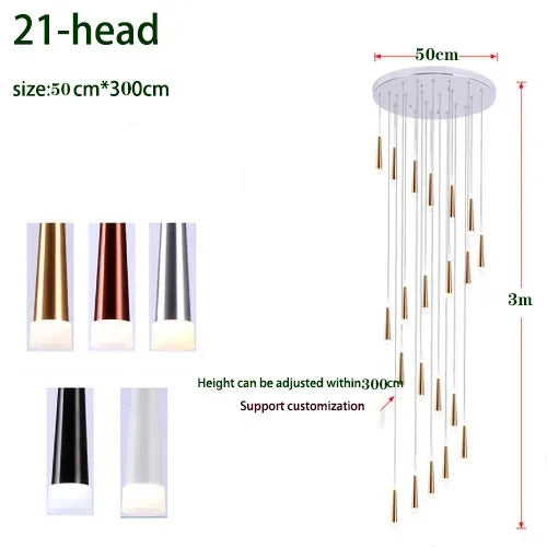 Dimmable Led Chandelier Long Tube Lamp