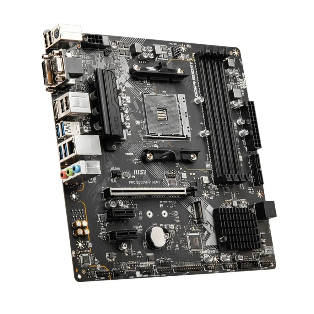 MSI PRO B550M-P GEN3 AMD PRO B550M-P GEN3  Gaming Motherboard AM4 DDR4 M.2 Supports Ryzen CPU R3 R5 R7 5000&3000 Series Desktop Computer Mainboard