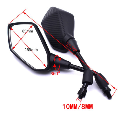 Universal 8mm 10mm Motocycle Scooter E-Bike Back Side Convex Mirror  Motorcycle Mirror Handle Bar End Side Rearview Mirrors