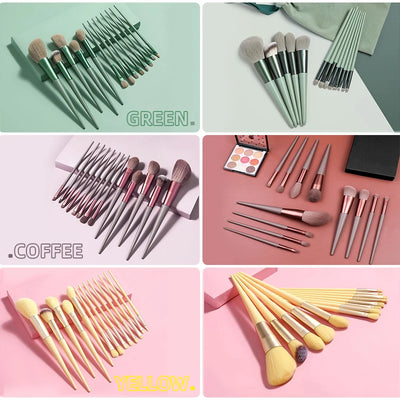 Makeup Brushes Cosmetic  Set 3 Colors Soft Hair Female 13pcs