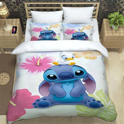 Anime Disney Stitch Duvet Cover Comforter Bed Linen Single Twin Full Queen Size 3d Kids Girl Boys Gift Stitch Bedding Set