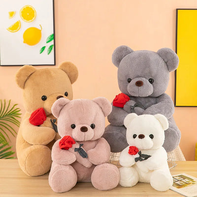 Valentine's Day roses teddy bear animal plush toys for girls teddy bear dolls