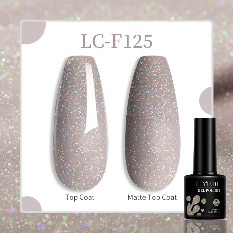 LILYCUTE 7ml Double Light 9D Cat Magnetic Glitter Gel Nail Polish Rainbow Sparkling Colorful Laser Soak Off Nail Art Gel Varnish