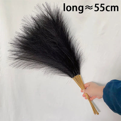 55CM 10/20PCS Fluffy Pampas Gra Decor Flower Fake Plant Reed Simulated Wedding Party Home Decoration Artificial Flowers