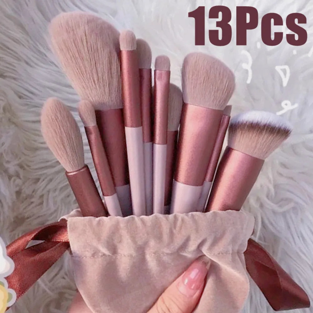 Makeup Brushes Cosmetic  Set 3 Colors Soft Hair Female 13pcs