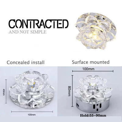 LED crystal ceiling light living room decoration corridor aisle ceiling light embedded downlight