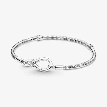 100%Original Logo Sterling Silver 925 Snake Chain Bracelet Suitable for Original Beads Ladies Charm DIY Beads JewelryGiftscharms