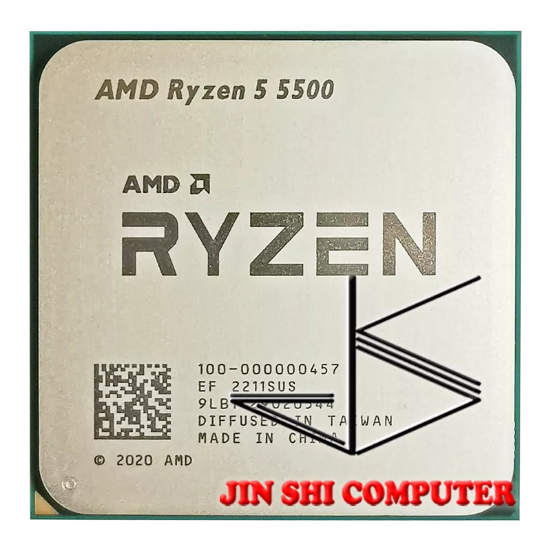 AMD Ryzen 5 5500 R5 5500 3.6 GHz 6-Core 12-Thread CPU Processor 7NM L3=16M 100-000000457 Socket AM4 No Fan