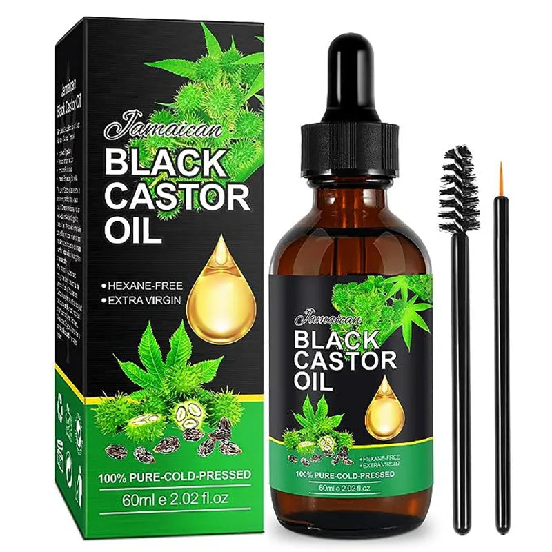 Black Castor Oil Nourishes Hair Growth Skin Massage Essential Oil Eyebrows Growth Prevents Skin Aging Hair Care Products