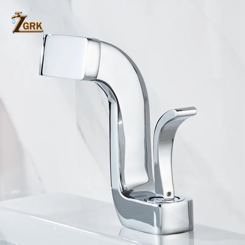 Luxury Waterfall Taps Brass Washbasin Faucet Hot and Cold Toilet Mixer Taps Creative Gold Black Chrome Torneira