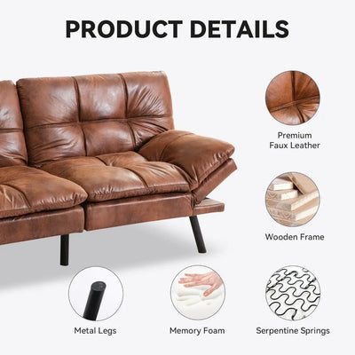 Convertible futon sofa bed/sofa, memory foam split, compact living space, apartment, dormitory, studio, recliner sofa