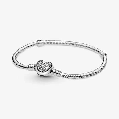 100%Original Logo Sterling Silver 925 Snake Chain Bracelet Suitable for Original Beads Ladies Charm DIY Beads JewelryGiftscharms