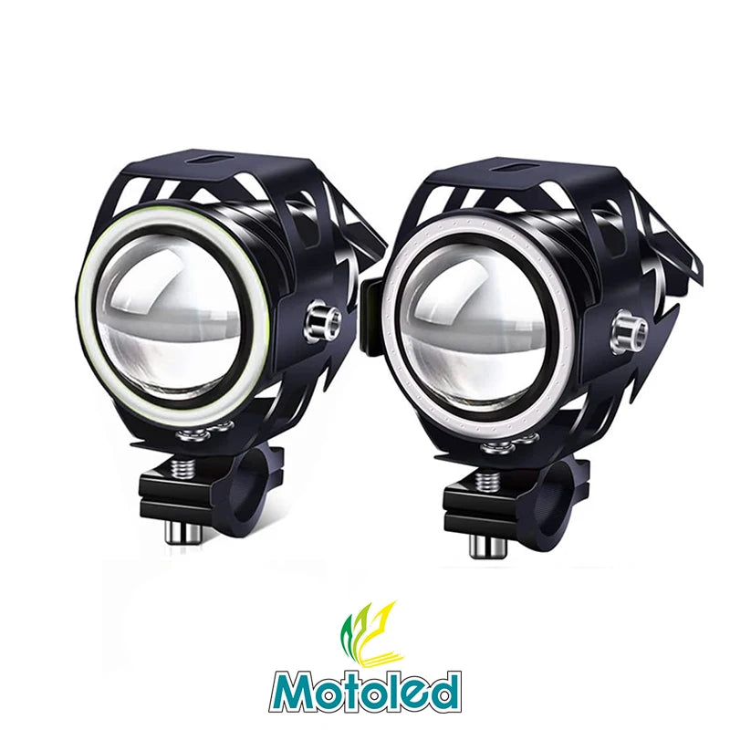 Motoled Motorcycle LED Angel Eye Projector Lens Headlight Spotlight Moto Light BulbsTurn Signal Modified Part for Honda SUZUKI