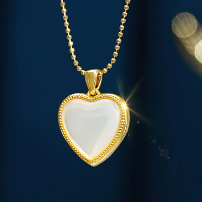 Szjinao 100% Real Gold 18k Natural Agate Necklace For Women Heart Pendant Au750 Pure Original Gold Jewelry With Certificate Sale