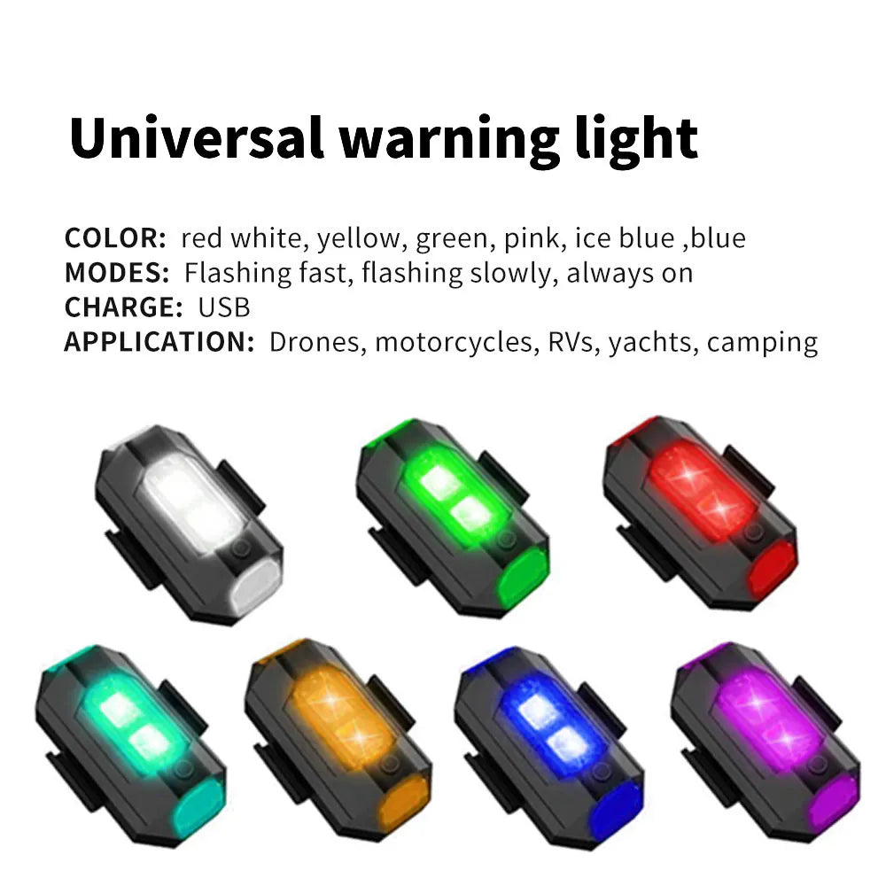 Motorcycle Lights Drone Strobe Light USB LED Anti-Collision Bike Aircraft Night Flying Mini Flashing Warning Signal Light