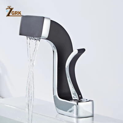 Luxury Waterfall Taps Brass Washbasin Faucet Hot and Cold Toilet Mixer Taps Creative Gold Black Chrome Torneira