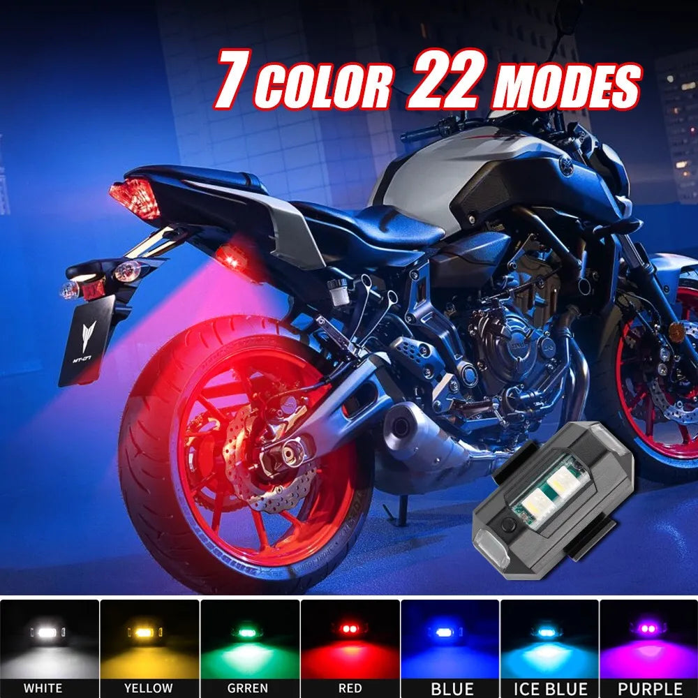 Motorcycle Lights Drone Strobe Light USB LED Anti-Collision Bike Aircraft Night Flying Mini Flashing Warning Signal Light