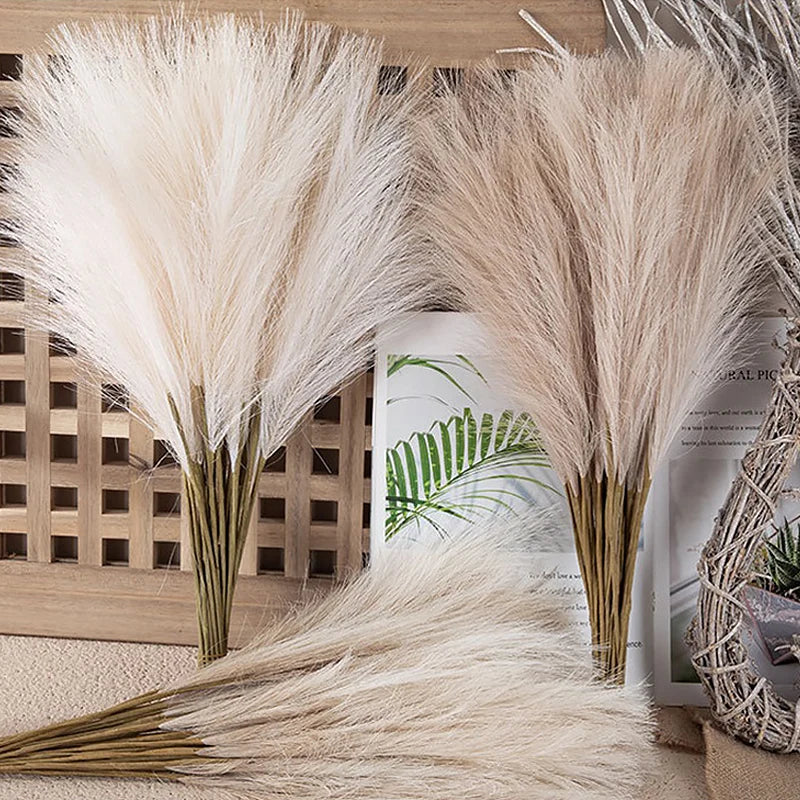 55CM 10/20PCS Fluffy Pampas Gra Decor Flower Fake Plant Reed Simulated Wedding Party Home Decoration Artificial Flowers