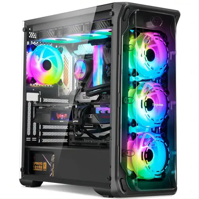 Gaming PC core A8 7680 CPU With 16G RAM 500 G SSD  ATX/ITX/M-ATX full view side panel Temper Glass Front Gaming pc game