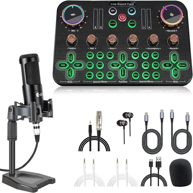 High Quality Live Sound Card Audio Interface Mixer DJ Digital Effect Noise Reduction Console USB Record For Singing