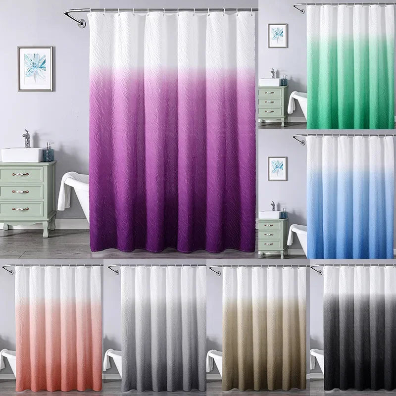 Composite foaming polyester shower curtain waterproof and mildew proof Bathroom punch-free partition curtain shower curtain