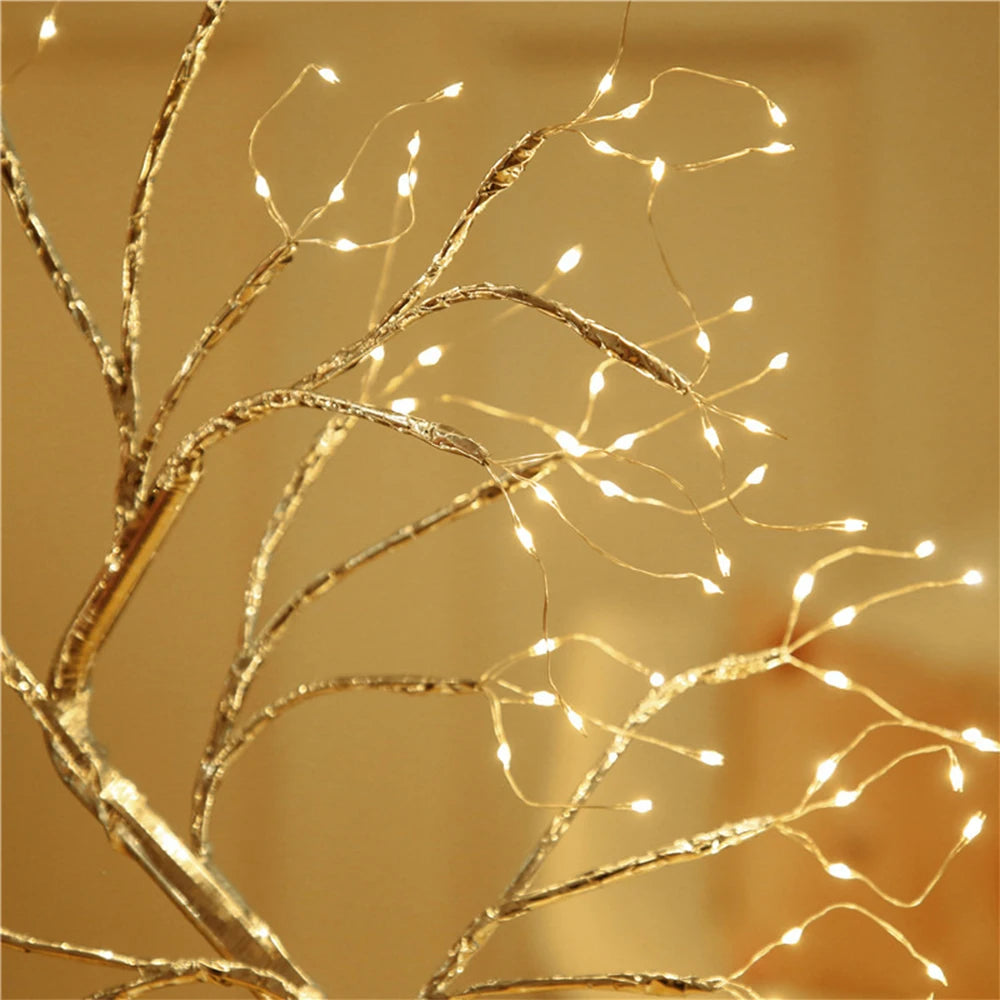 LED Tree Table Light Night Light Adjustable Branch Tabletop Night Lamp DIY Artificial Light with Battery Powered for Party Deco