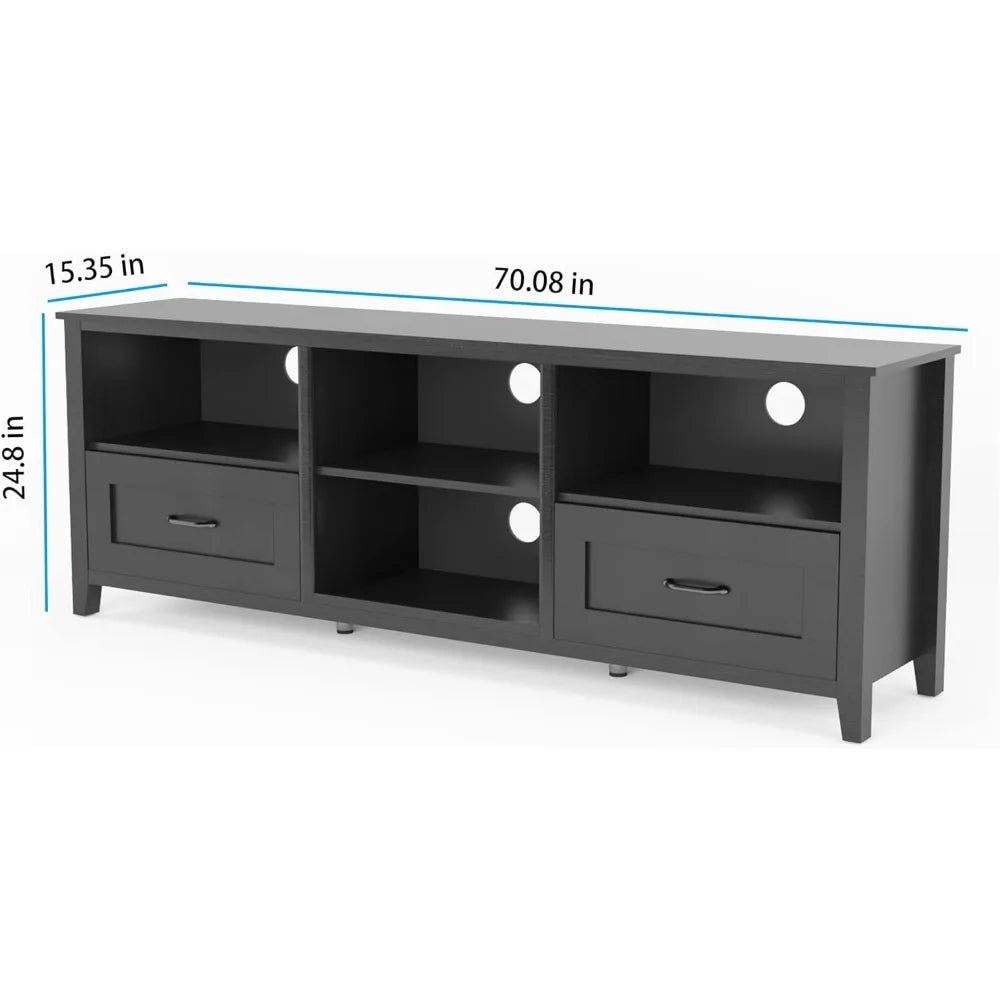 TV bench can hold up to 60 inches, entertainment center media console table, 70" stand