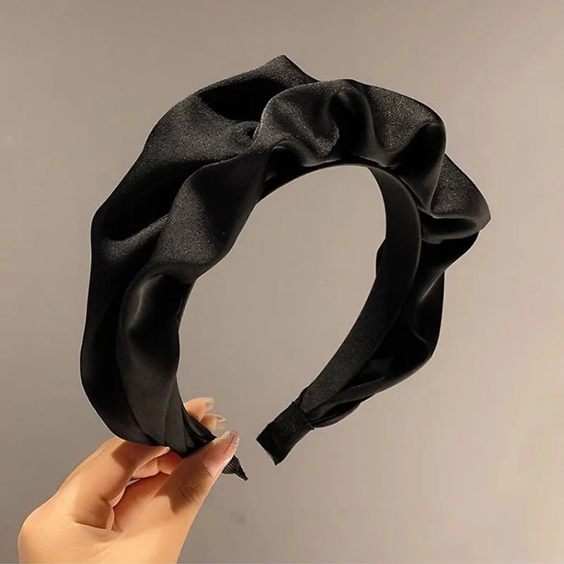 Black Fold Hairband For Women Girls Elegant Heighten Headband Hair Hoop Fashion Hair Accessories