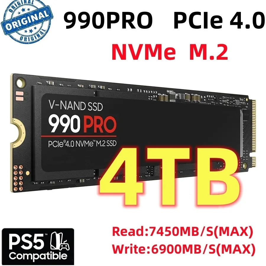 990 PRO PCIe 4.0 NVMe 4.0 M.2 2280 SSD high speed 1TB 2TB 4TB SSD Internal Solid State Hard Drive For Laptop PC PS4